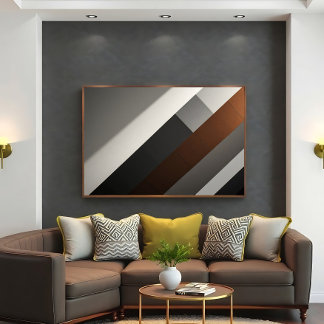 Poster Acento Abstrato Minimalista em Cobre