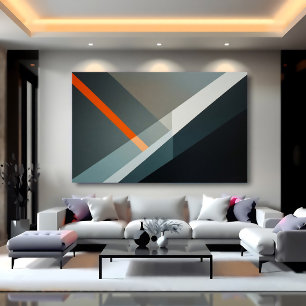 Poster Acento Geométrico Abstrato Laranja