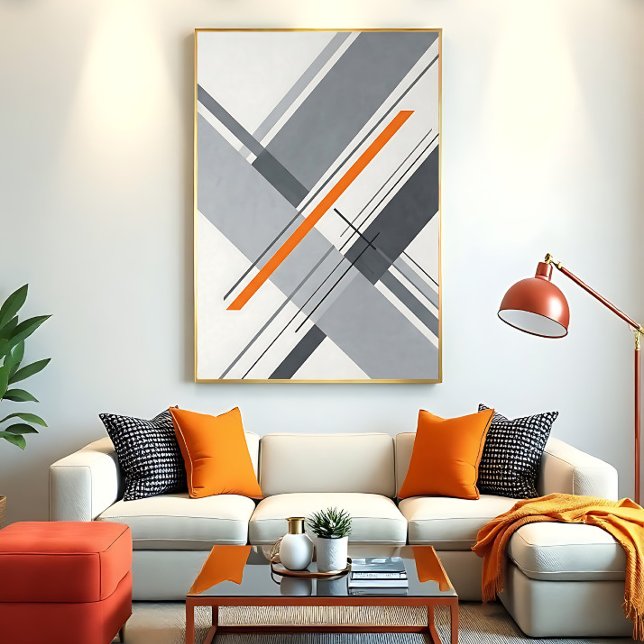 Poster Acento Geométrico Minimalista Laranja (Criador carregado)
