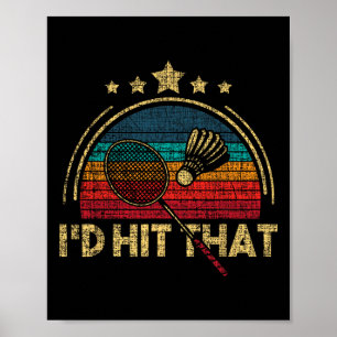 Poster Acertava isso, jogador de Badminton Shuttle Birdie