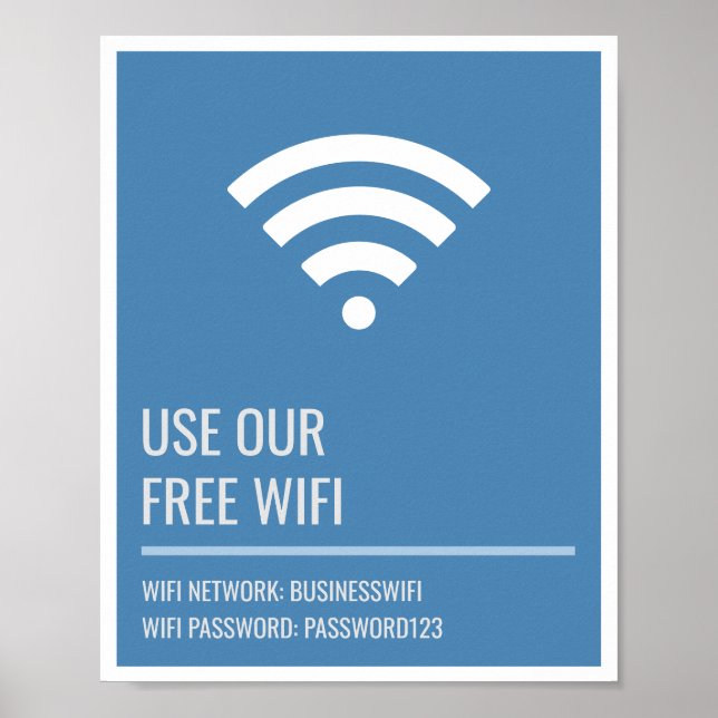 Poster Acesso Wifi De Negócio (Frente)