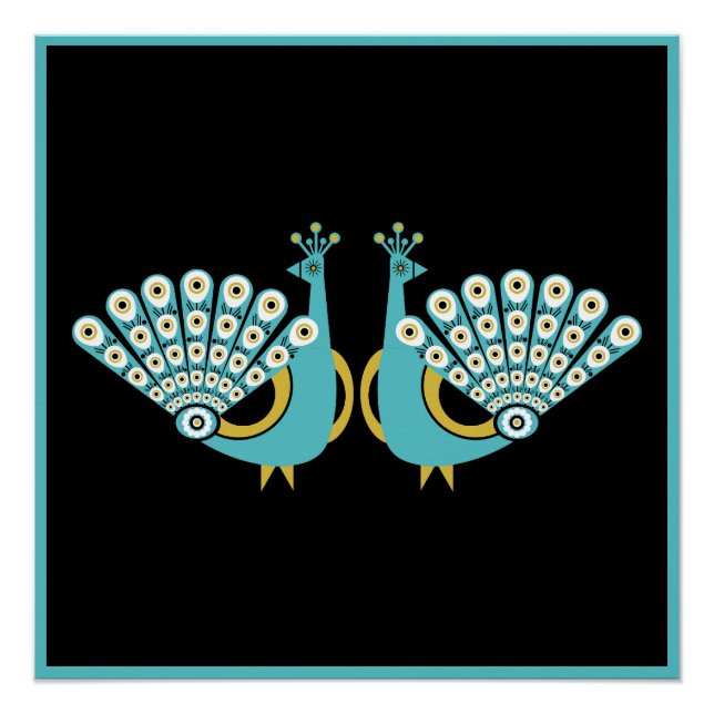 Póster Acessórios da Home Art Peacock (Frente)