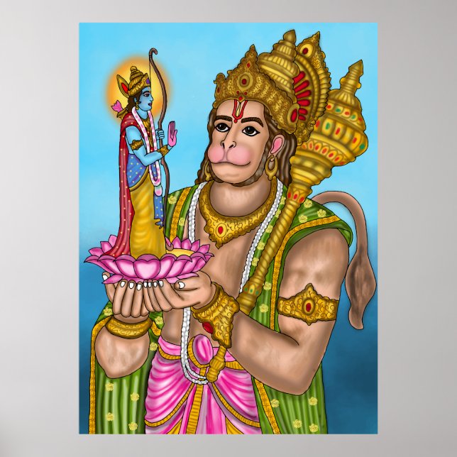 Poster Acessórios do Senhor Rama e Hanuman (Frente)