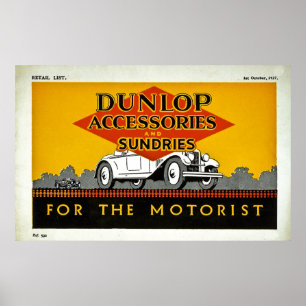Póster Acessórios Dunlop e Sundris para o Motorista