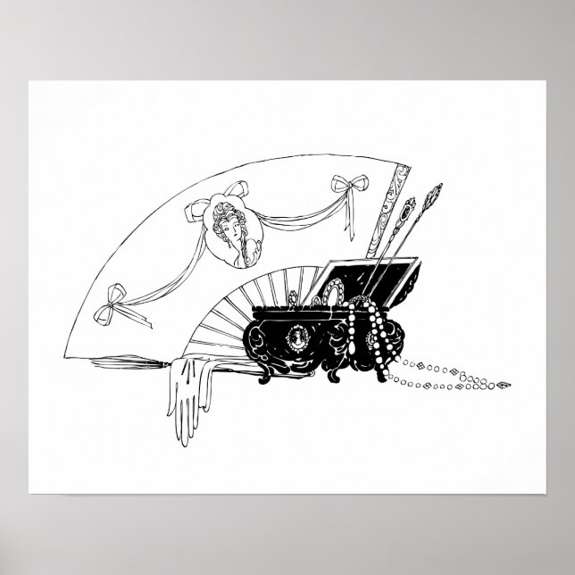 Póster Acessórios e arte femininos da década de 20 (Frente)