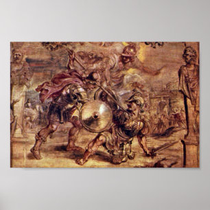 Póster Achilles derrotou Hector., por Peter Paul Rubens