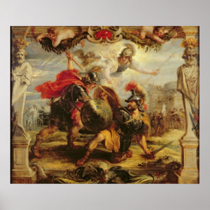 Poster Achilles que derrota Hector, 1630-32