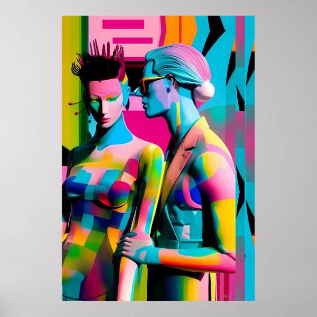 Poster Acho que estamos sozinhos agora Ken Gage retrowave (Frente)