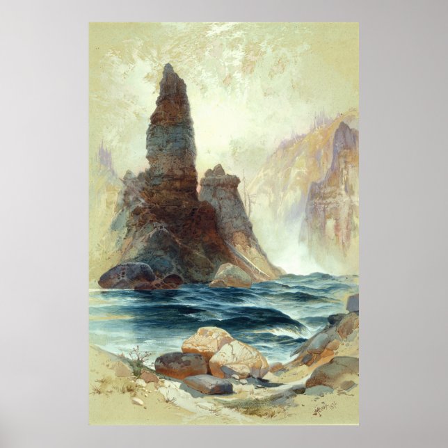 Poster Acima de Torre Cai, Moran, 1872 (Frente)