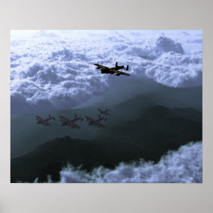 Póster Acima do mar de bombardeiros de Lancaster das
