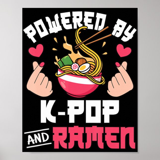 Poster Acionado Por K-Pop E Ramen Cute Music Anime L (Frente)