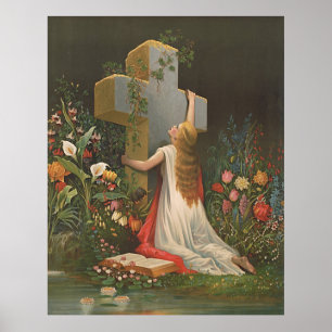 Poster Aclinação para o Trabalho de arte Cross Vintage