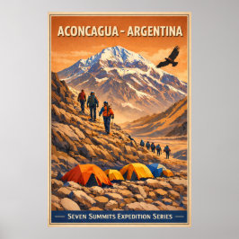 Poster Aconcagua Argentina - Viagem Antiga 