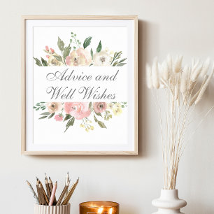 Poster Aconselhamento de Casamento de Jardim Floral Rosa-