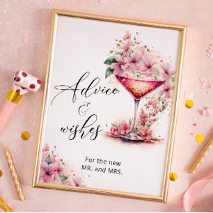 Poster Aconselhamento e Desejo Pétalas e Prosecco Floral