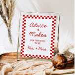 Poster Aconselhamento e Desejos de 8x10" Chá de panela ma<br><div class="desc">Aconselhamento e Desejos de 8x10" Assinar este sinal de Aconselhamento e Desejo estranho apresenta uma borda verificada com letra manuscrita! Combina facilmente com qualquer tema e é perfeito para qualquer chá de panela ou casamento! Cores de borda e texto são editáveis!</div>