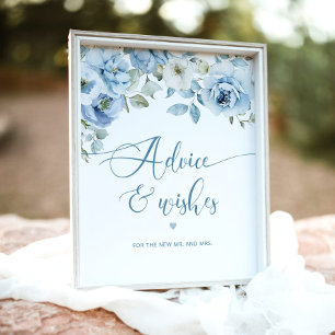 Poster Aconselhamento floral azul Dusty e desejos para Ne