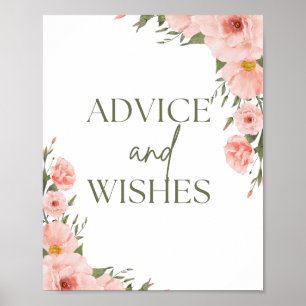 Poster Aconselhamento Floral de Pêssego de Aquarela e Pos