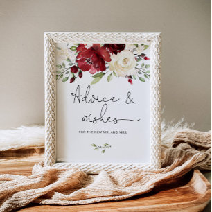 Poster Aconselhamento floral e desejos para Newlyweds