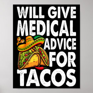 Poster Aconselhamento Médico Para Tacos Cinco Mexicanos D