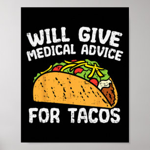 Poster Aconselhamento Médico Para Tacos Cinco Mexicanos D