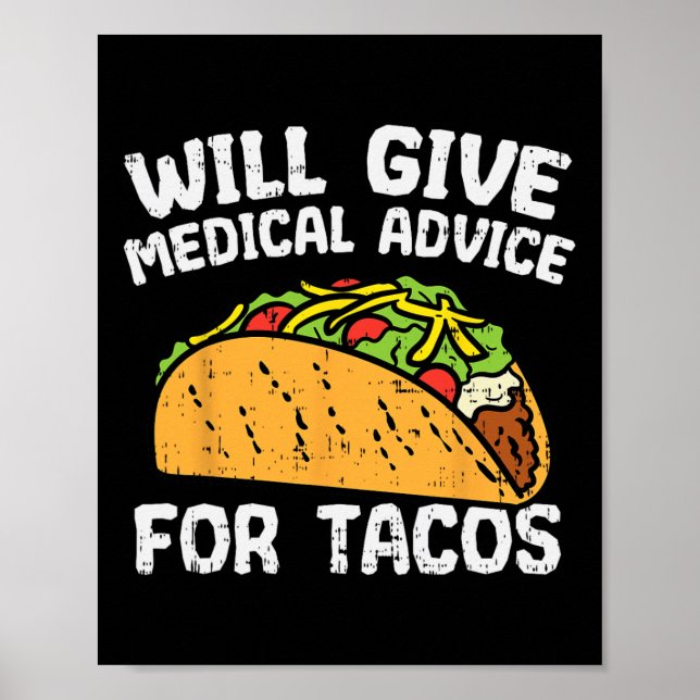 Poster Aconselhamento Médico Para Tacos Cinco Mexicanos D (Frente)