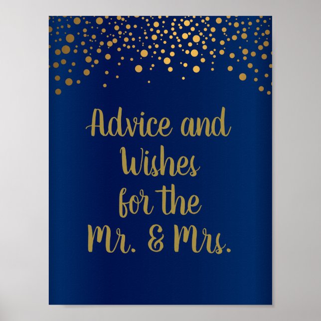 Poster Aconselhamento - Pontos Confetti Dourados - Azul E (Frente)