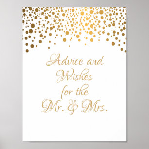 Poster Aconselhamento - Pontos Confetti Dourados - Branco