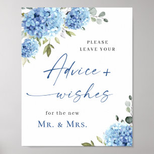 Poster Aconselhamento sobre Hydrangea Azul Elegante e Cas