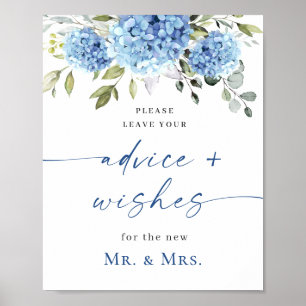 Poster Aconselhamento sobre Hydrangea Azul Elegante e Cas