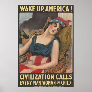Poster Acordar Vintage WI Up America