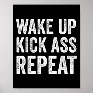 Poster Acorde Chute Repetição, Citação Engraçada Motivaçã