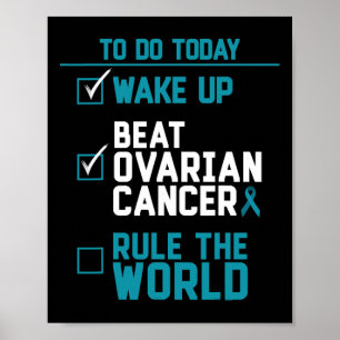 Poster Acorde Derrote o Câncer de Ovário Domine o Mundo 