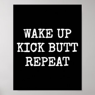 Poster Acorde Pontapeie Repetir Motivação