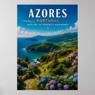 Poster 🌿 Açores Portugal Paraíso Insular 🌊