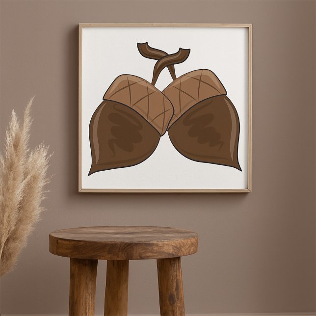 Poster Acorns Rustic Autumn Nature (Criador carregado)