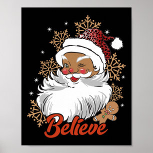 Poster Acredite Afro Papai Noel Africano Americano Natal