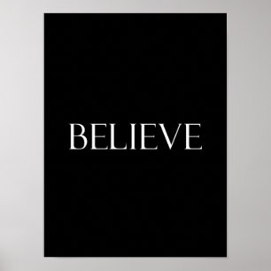 Poster Acredite citações inspiradas da fé das citaçõ