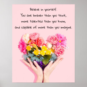 Poster Acredite em o senhor mesmo flores inspiradas das