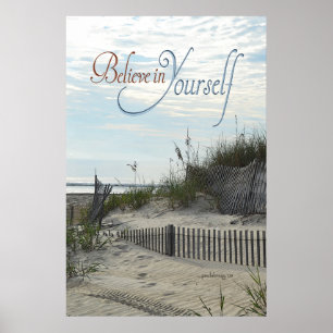 Poster Acredite em o senhor mesmo (praia, dunas, cerca,