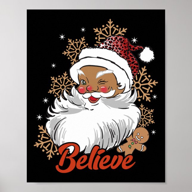 Poster Acredite em Papais noeis africanos Blac Natal afro (Frente)