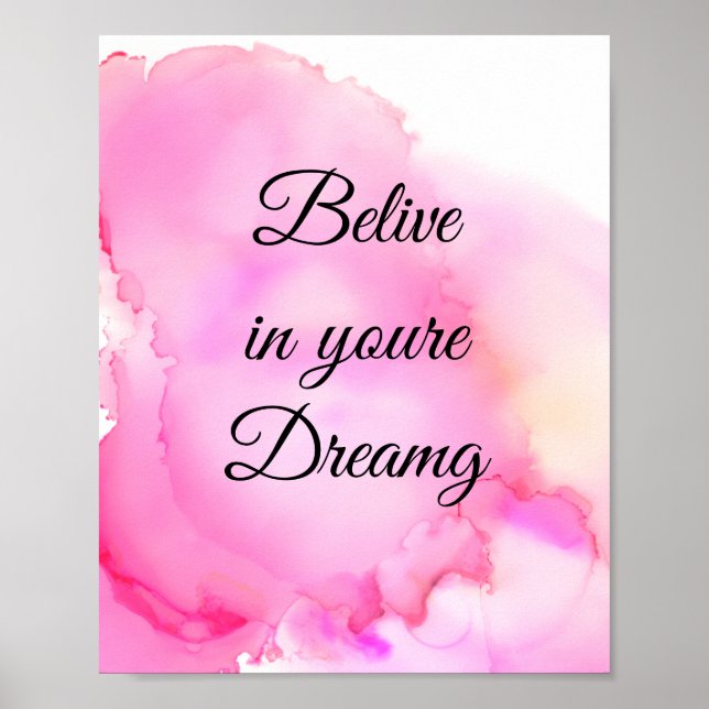 Poster Acredite em seus sonhos em cores (Frente)