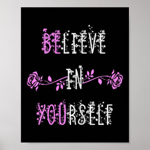 Poster Acredite em si mesma mensagem positiva, inspiração