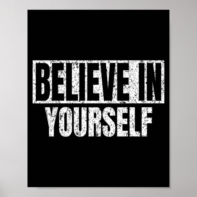 Poster Acredite Em Si Mesmo Citação Motivacional Divertid (Frente)