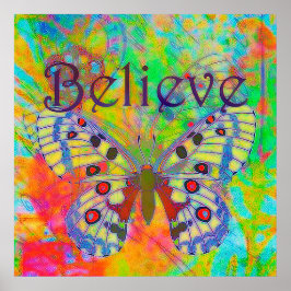 Poster Acredite na borboleta colorida