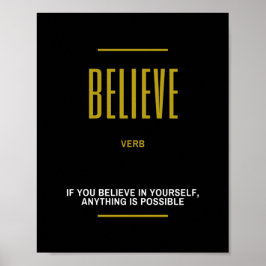 Poster Acredite na citação inspiracional