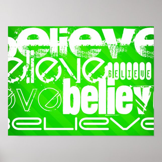 Poster Acredite; Neon Green Stripes (Frente)