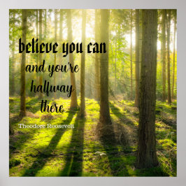 Poster Acredite que pode. Mensagem inspiracional editável