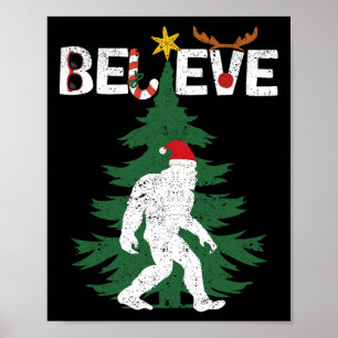 Poster Acreditem no Natal do Pé Grande Sasquatch Yeti San
