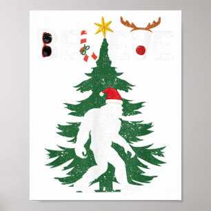 Poster Acreditem no Natal do Pé Grande Sasquatch Yeti San